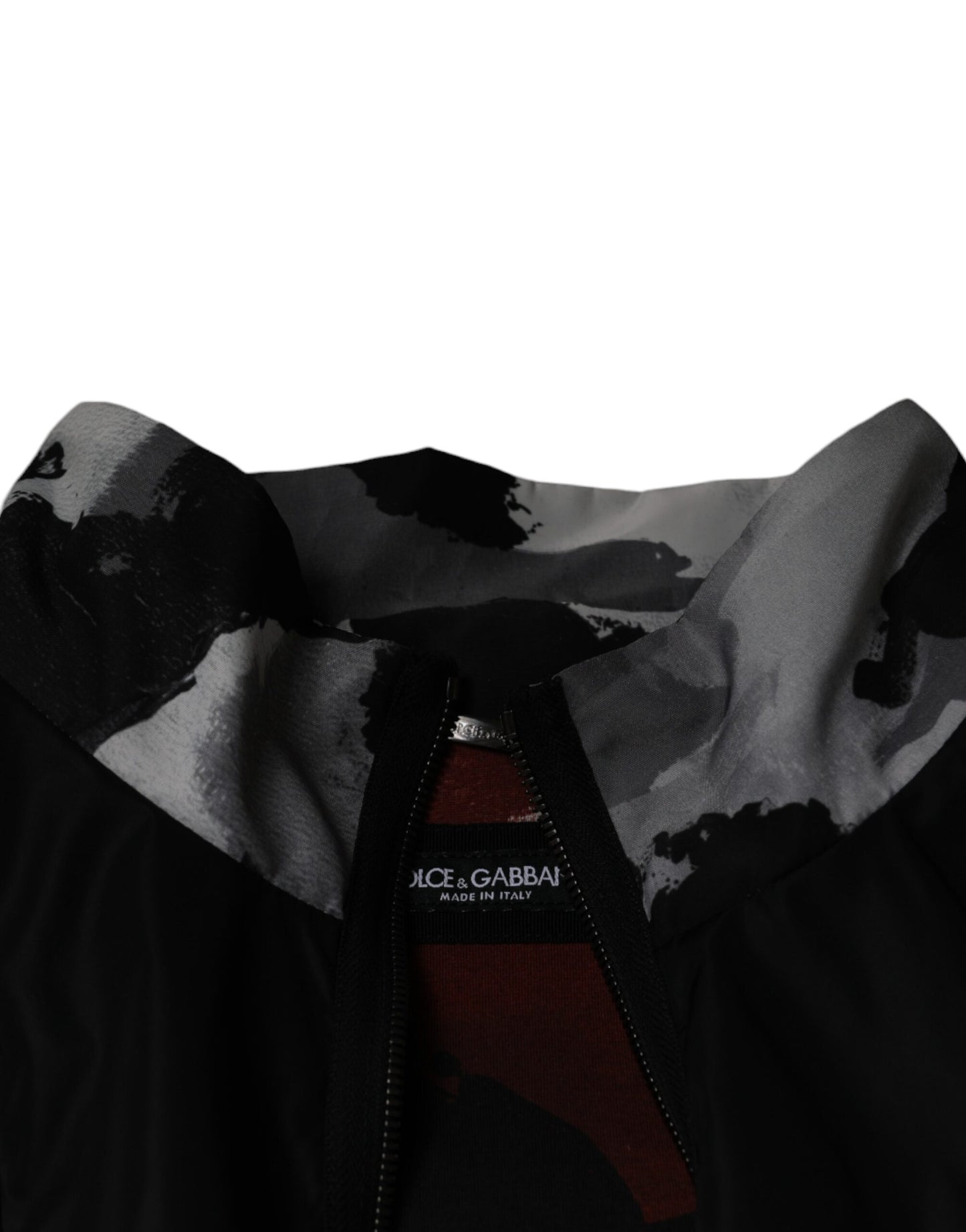 Black Nylon Full Zip Men Bomber Jacket-Dolce & Gabbana-LabelTerrace.com