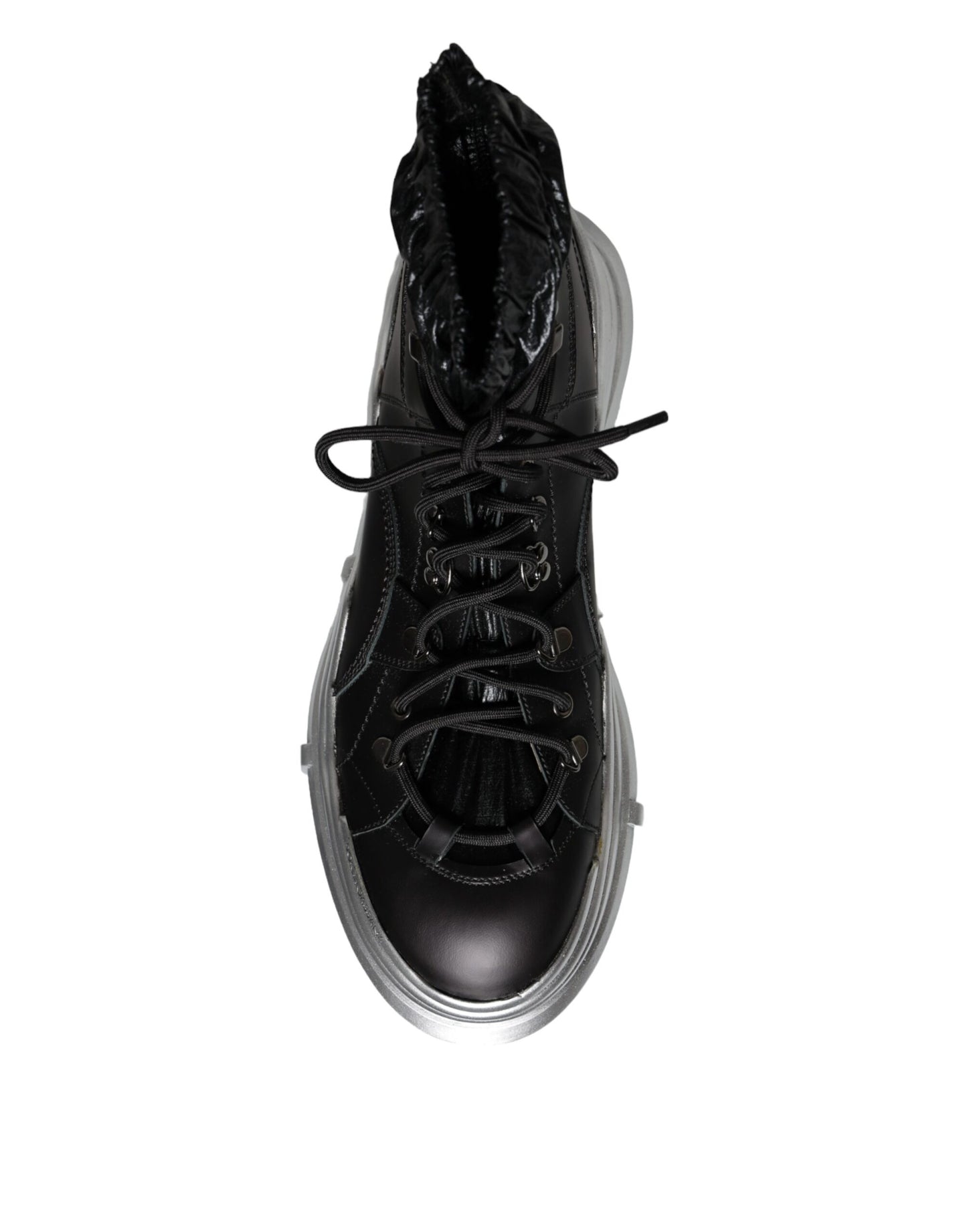 Black Nylon Galileo High Top Sneakers Shoes-Dolce & Gabbana-LabelTerrace.com