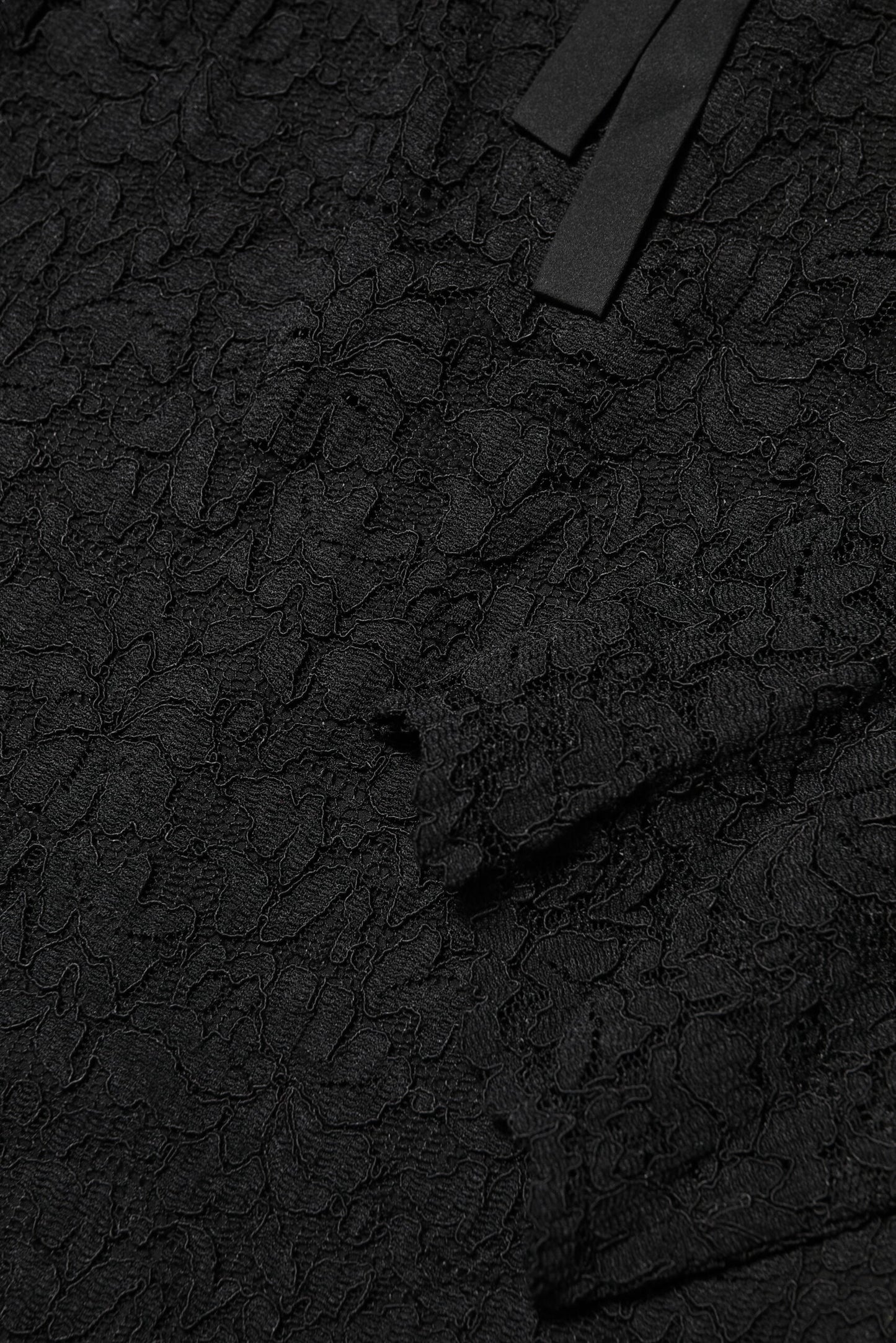 Black Nylon Lace Long Sleeve Blouse Top-Dolce & Gabbana-LabelTerrace.com