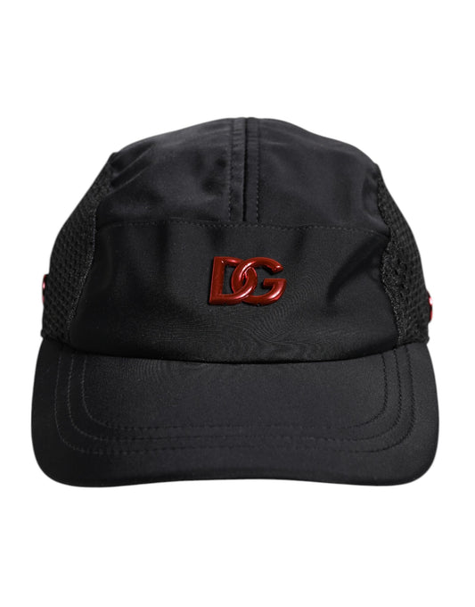 Black Nylon Logo 6 Panels Baseball Cap-Dolce & Gabbana-LabelTerrace.com