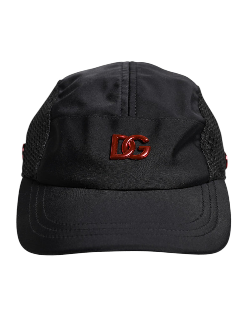 Black Nylon Logo 6 Panels Baseball Cap-Dolce & Gabbana-LabelTerrace.com