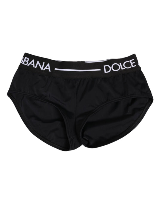 Black Nylon Logo Waistband Shorts Underwear-Dolce & Gabbana-LabelTerrace.com