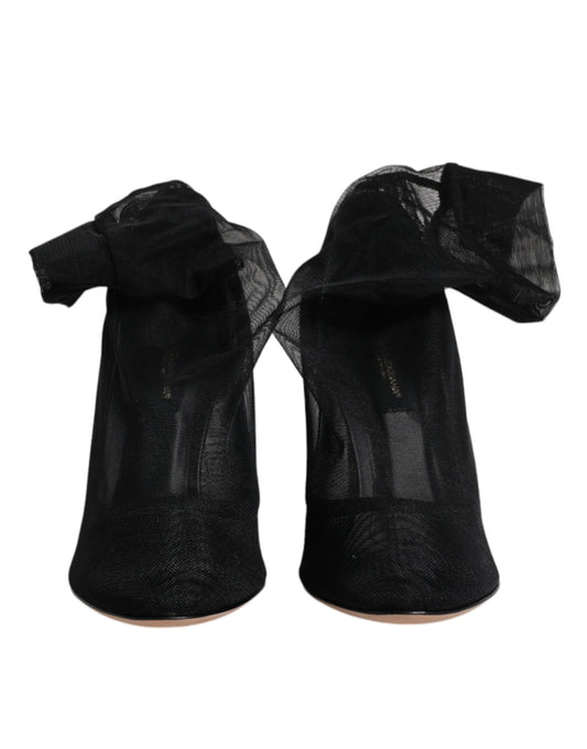 Black Nylon Mesh Sock Style Boots Shoes-Dolce & Gabbana-LabelTerrace.com