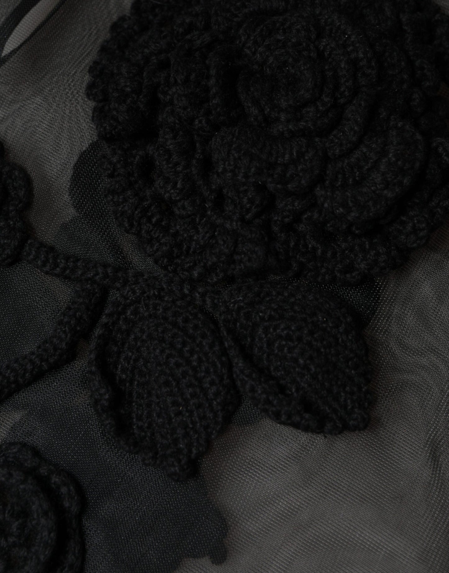 Black Nylon Mesh Transparent Floral Blouse-Dolce & Gabbana-LabelTerrace.com