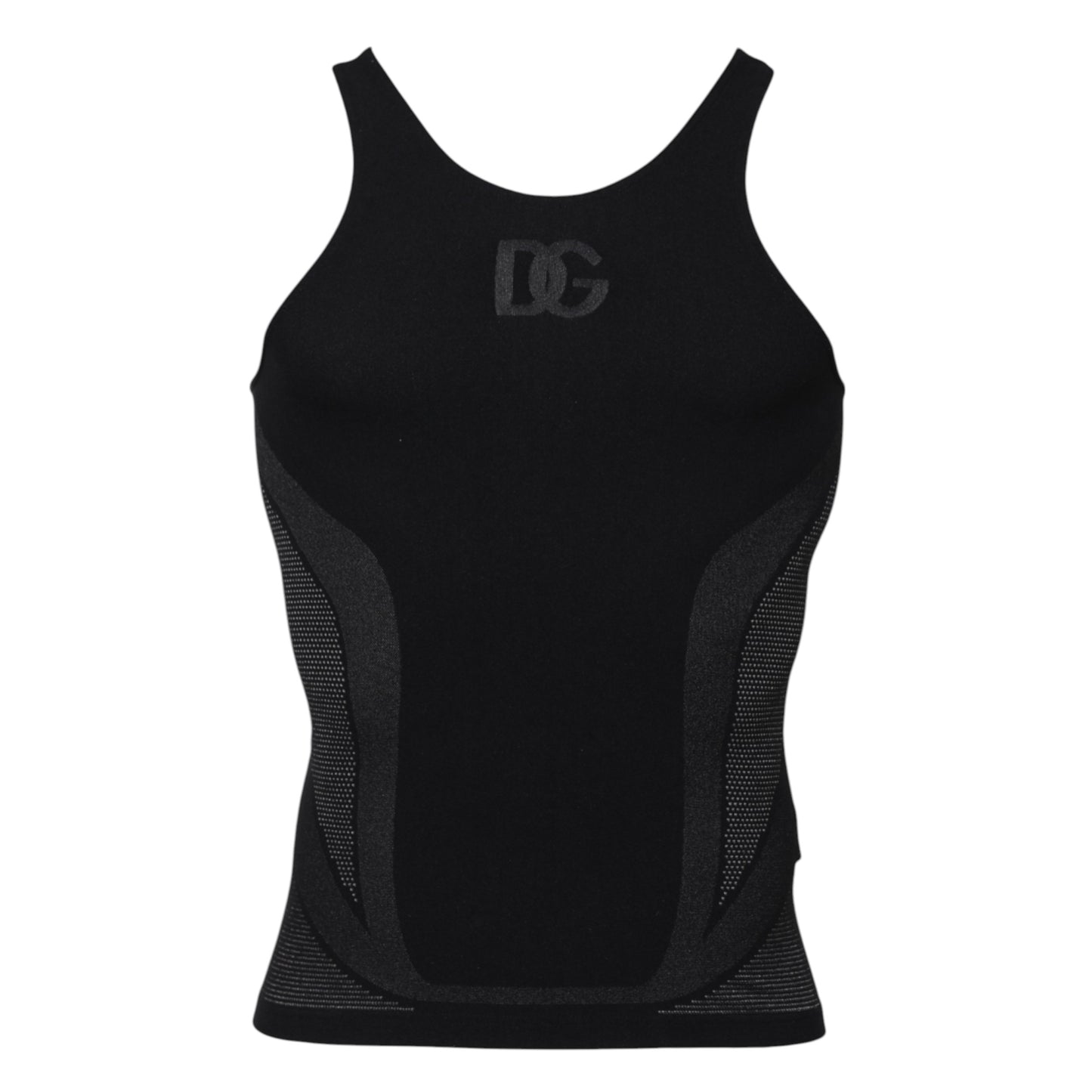 Black Nylon Sleeveless Underwear Tank T-shirt-Dolce & Gabbana-LabelTerrace.com