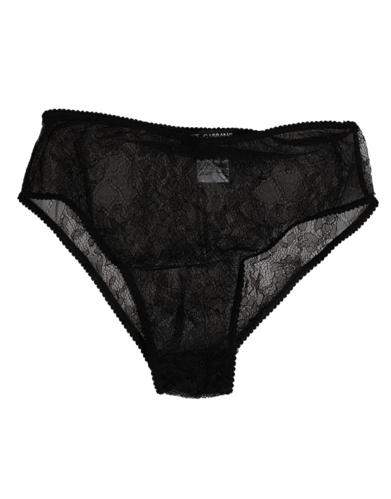 Black Nylon Stretch High Waist Panty Underwear