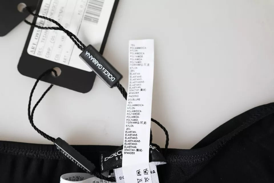 Black Nylon Swimwear Beachwear Bottom Bikini-Dolce & Gabbana-LabelTerrace.com