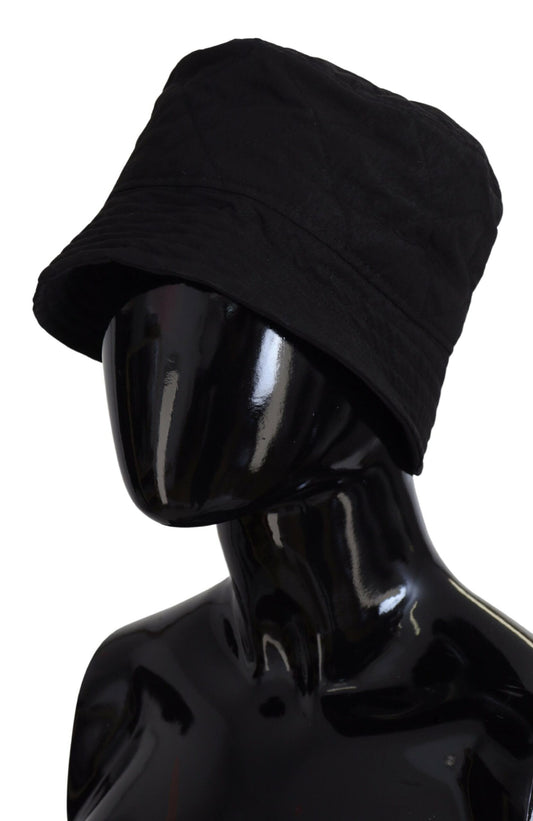 Black Nylon Women Bucket Cap Hat-Dolce & Gabbana-LabelTerrace.com