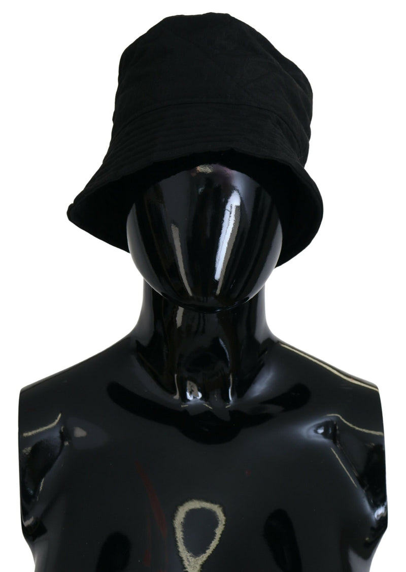 Black Nylon Women Bucket Cap Hat-Dolce & Gabbana-LabelTerrace.com