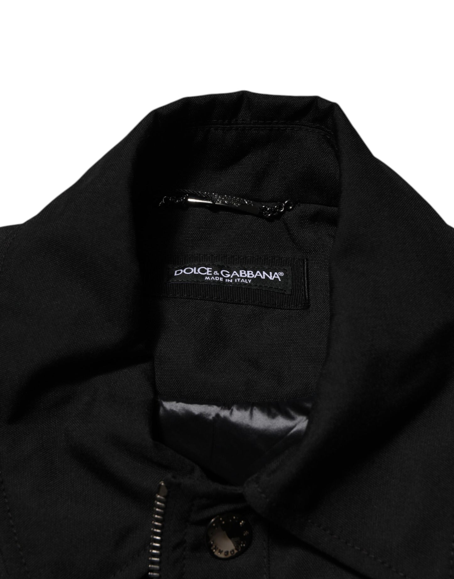 Black Patch Pocket Full Zip Bomber Jacket-Dolce & Gabbana-LabelTerrace.com
