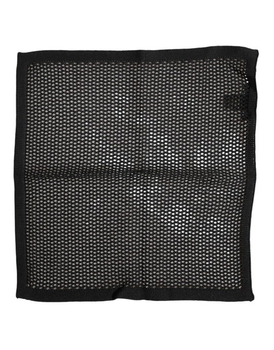 Black Patterned Cotton Square Foulard Scarf-Dolce & Gabbana-LabelTerrace.com