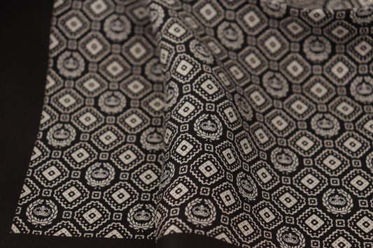 Black Patterned DG Logo Square Handkerchief Scarf-Dolce & Gabbana-LabelTerrace.com