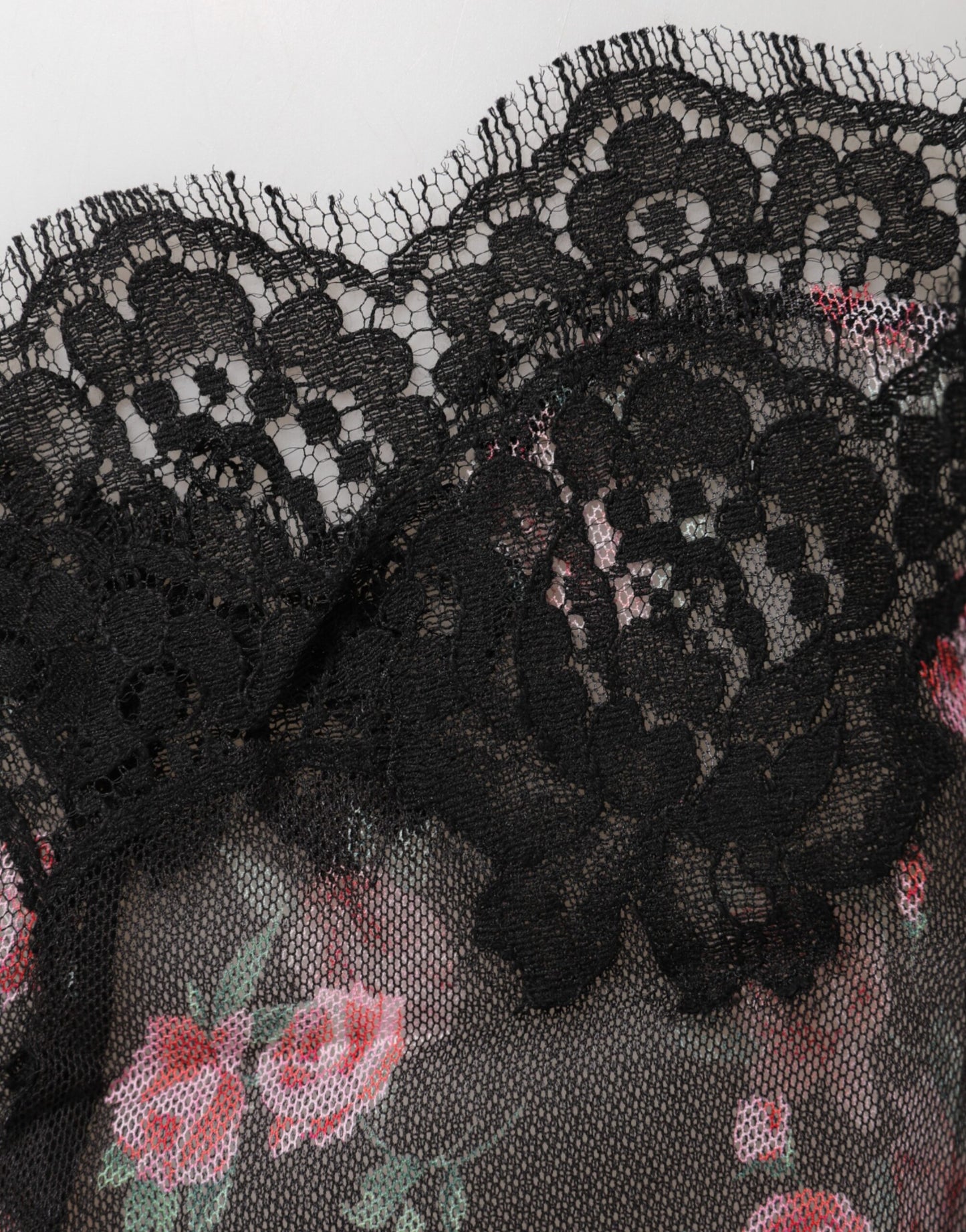 Black Pink Floral Lace Mesh Lingeri Underwear-Dolce & Gabbana-LabelTerrace.com