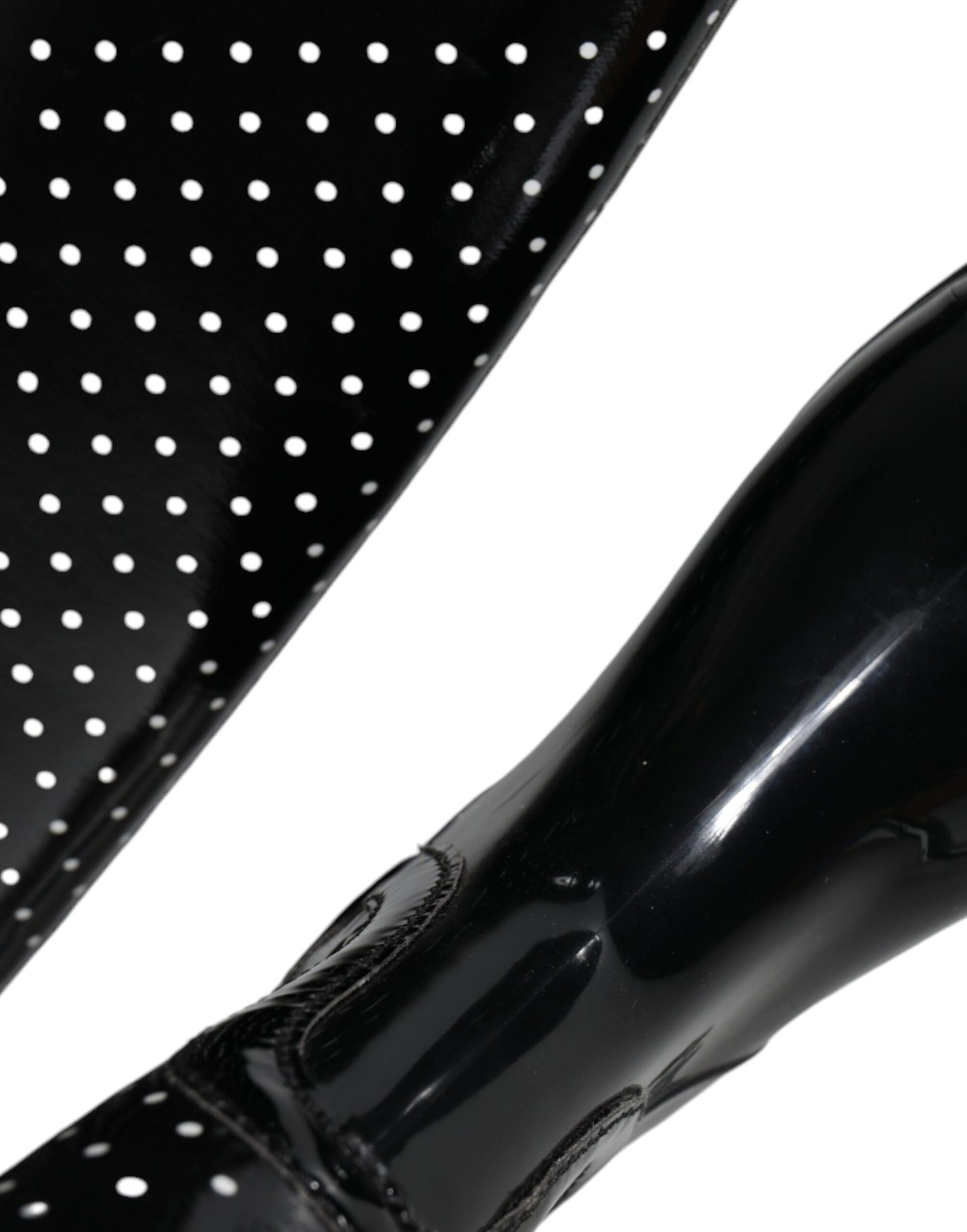 Black Polka Dot Rubber Knee High Boots Shoes-Dolce & Gabbana-LabelTerrace.com