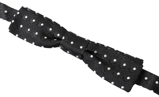 Black Polka Dot Silk Adjustable Men Neck Papillon Bow Tie-Dolce & Gabbana-LabelTerrace.com