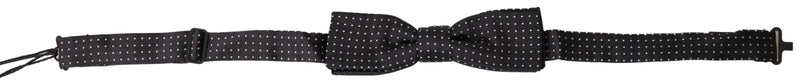 Black Polka Dot Silk Adjustable Men Neck Papillon Bow Tie-Dolce & Gabbana-LabelTerrace.com