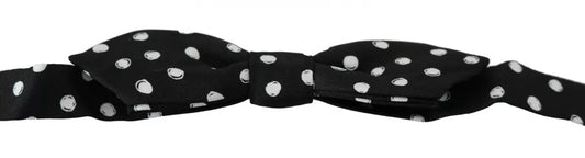 Black Polka Dots Adjustable Neck Bow Tie-Dolce & Gabbana-LabelTerrace.com