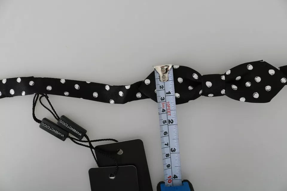 Black Polka Dots Adjustable Neck Bow Tie-Dolce & Gabbana-LabelTerrace.com