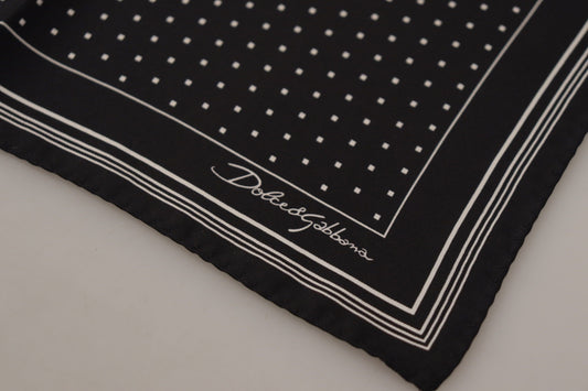 Black Polka Dots DG Logo Square Handkerchief-Dolce & Gabbana-LabelTerrace.com