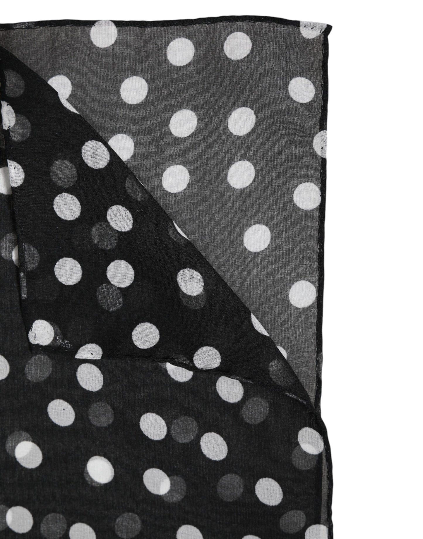 Black Polka Dots Polyester Wrap Shawl Scarf-Dolce & Gabbana-LabelTerrace.com