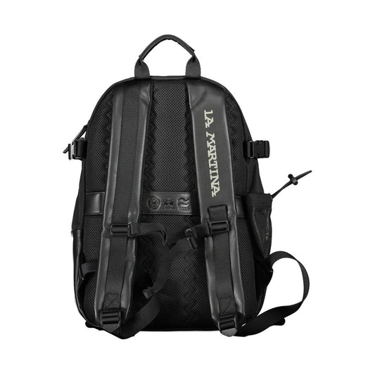 Black Polyester Backpack-La Martina-LabelTerrace.com