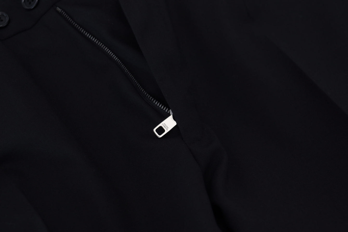 Black Polyester Chino Formal Pants-Dolce & Gabbana-LabelTerrace.com
