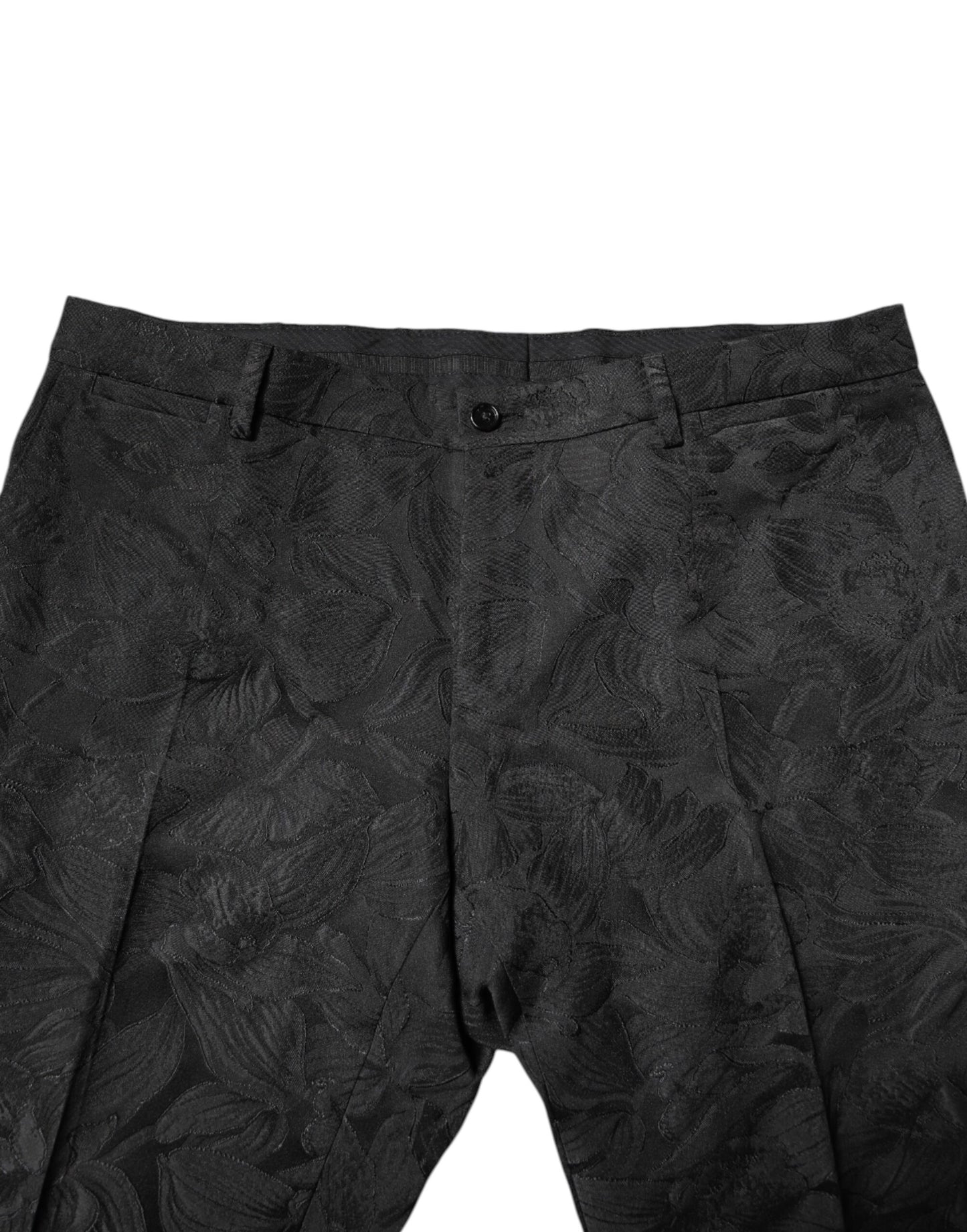 Black Polyester Floral Jacquard 2 Piece Suit-Dolce & Gabbana-LabelTerrace.com