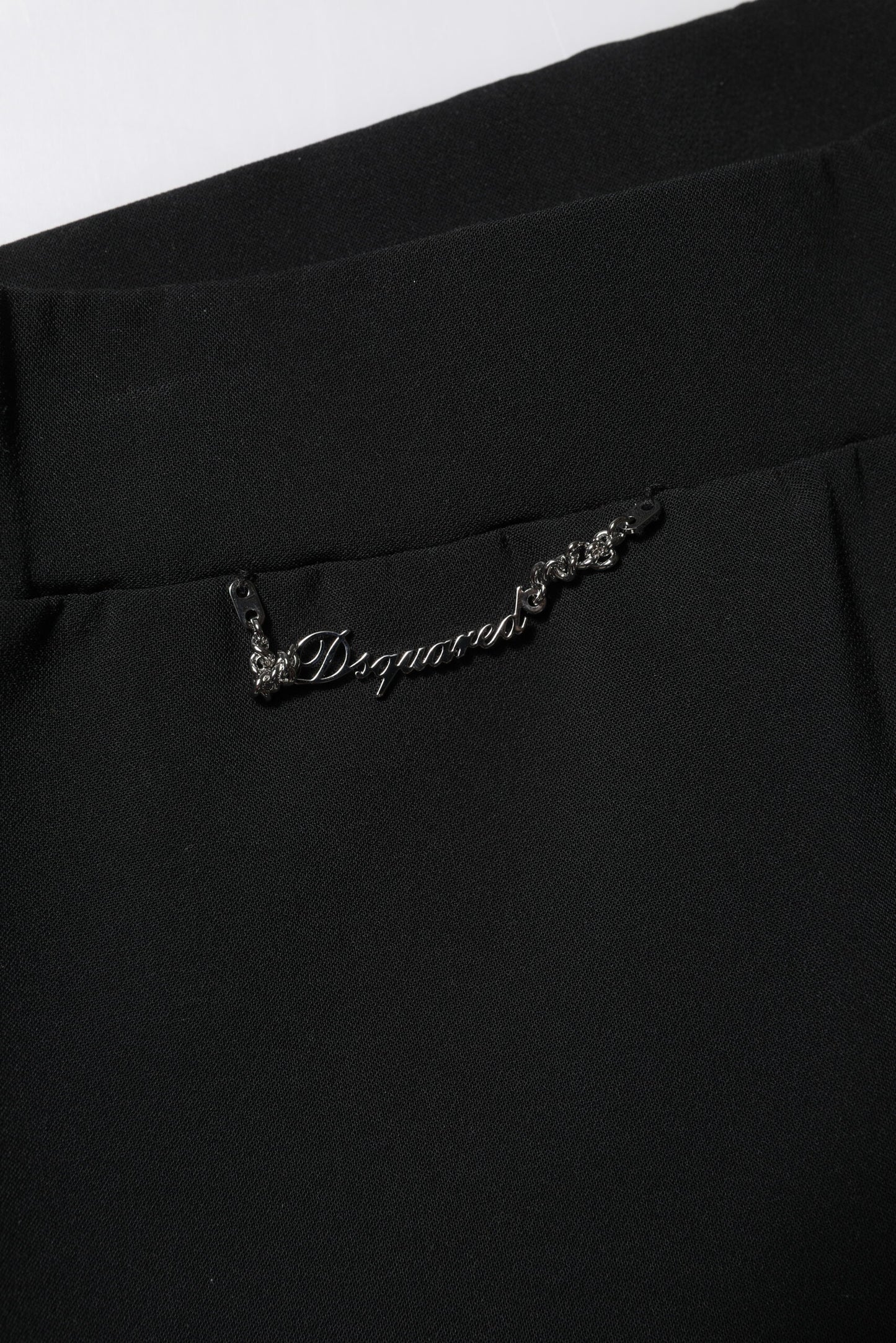 Black Polyester High Waisted Flared Pants-Dsquared²-LabelTerrace.com