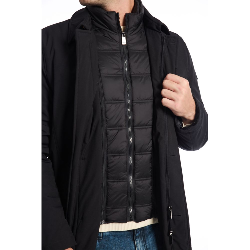 Black Polyester Jacket-Baldinini Trend-LabelTerrace.com