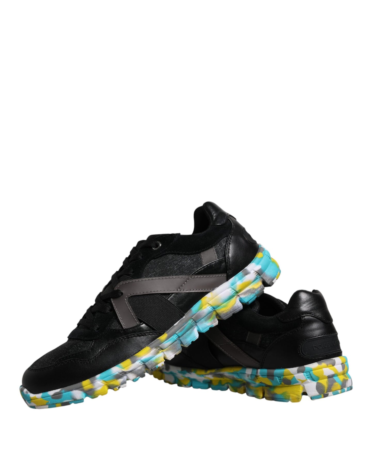 Black Polyester Low Top Men Sneakers Shoes-Dolce & Gabbana-LabelTerrace.com
