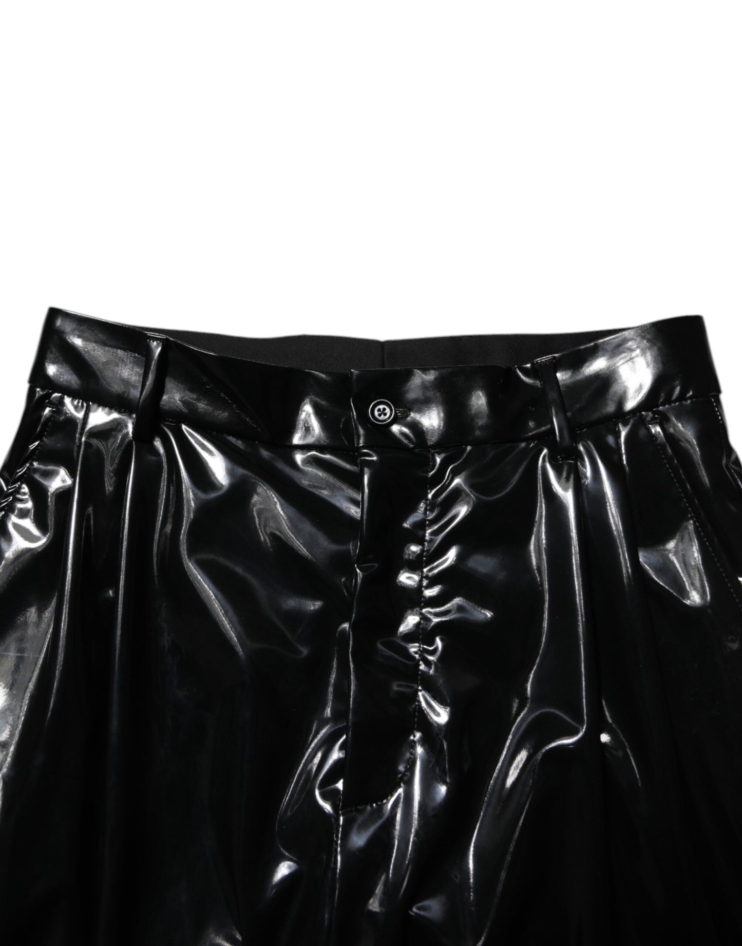 Black Polyester Mid Waist Men Trouser Pants-Dolce & Gabbana-LabelTerrace.com