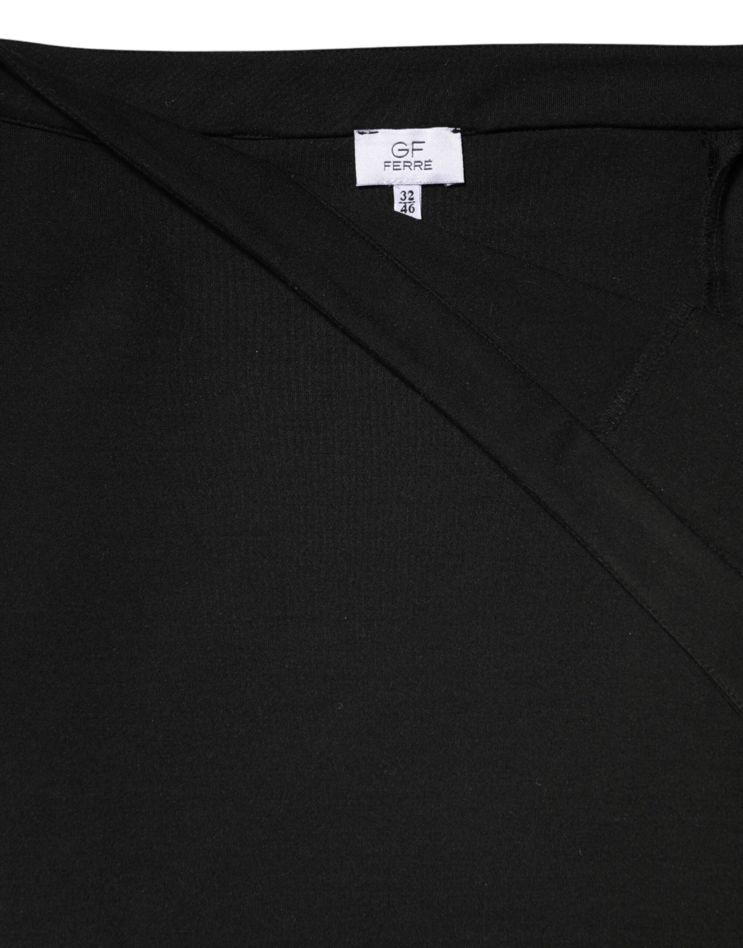 Black Polyester Pencil Cut Knee Length Women Skirt