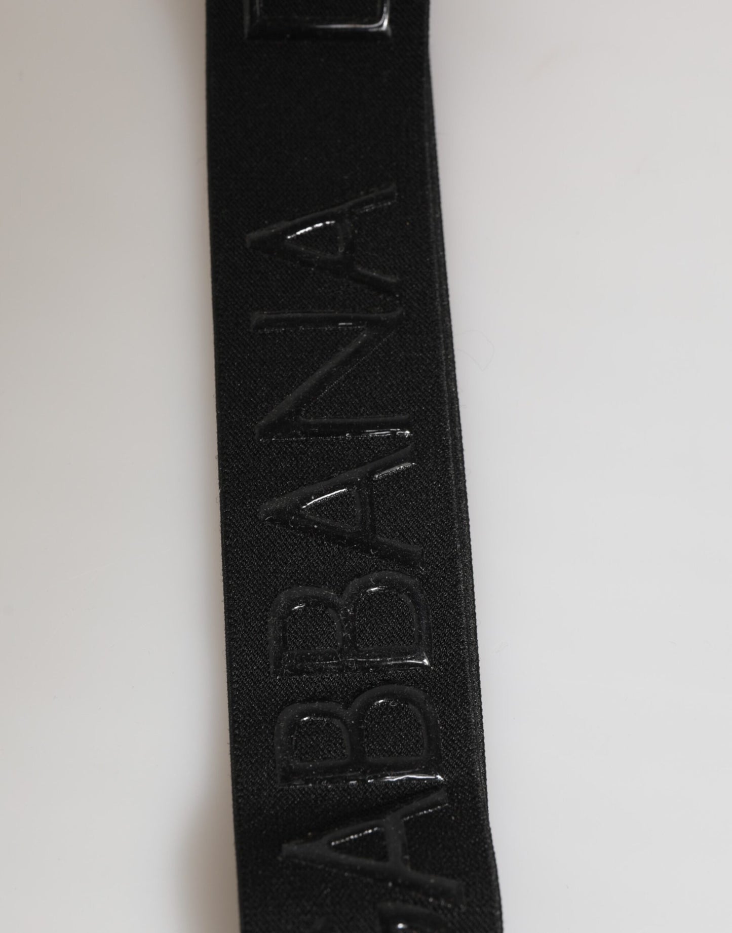 Black Polyester Stretch Rubberised DG Logo Men Keychain-Dolce & Gabbana-LabelTerrace.com