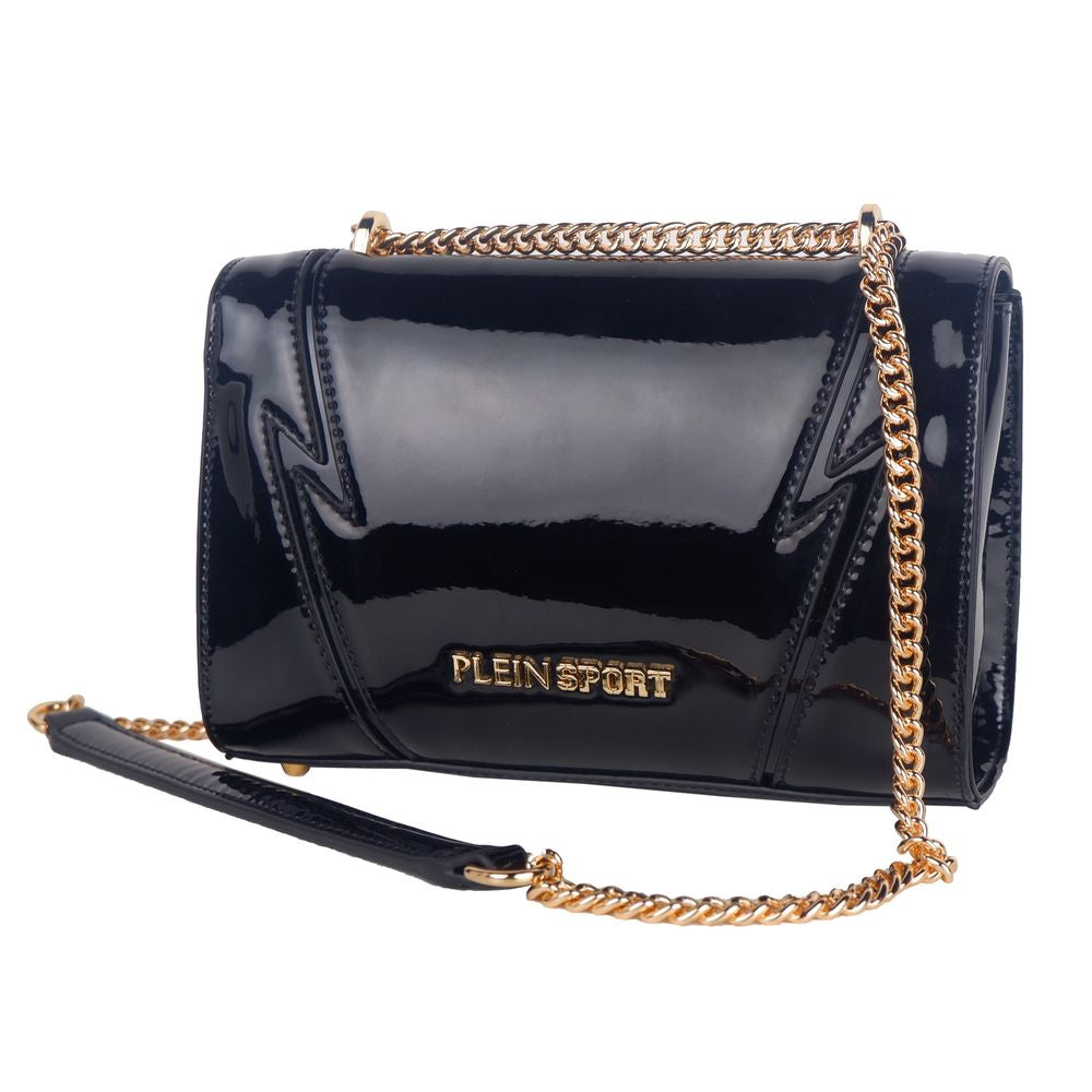Black Polyethylene Women Crossbody Bag