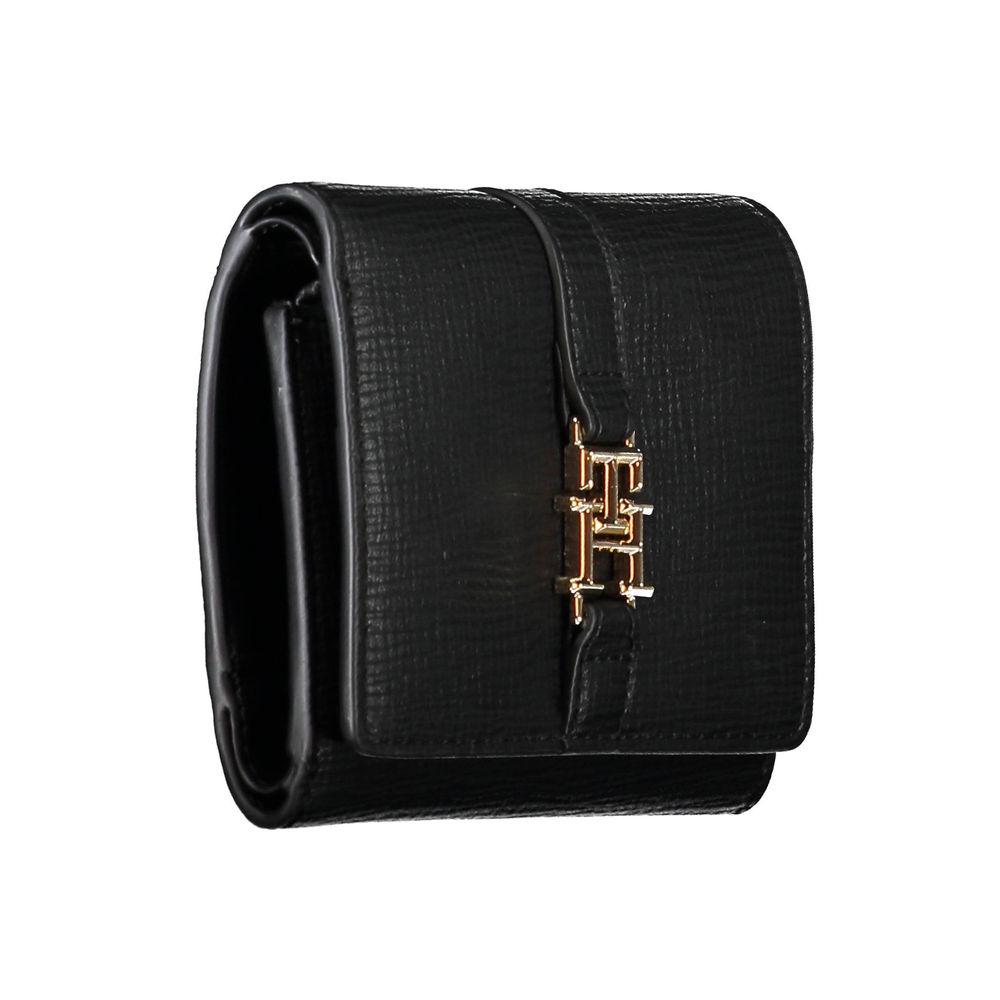 Black Polyethylene Women Wallet-Tommy Hilfiger-LabelTerrace.com