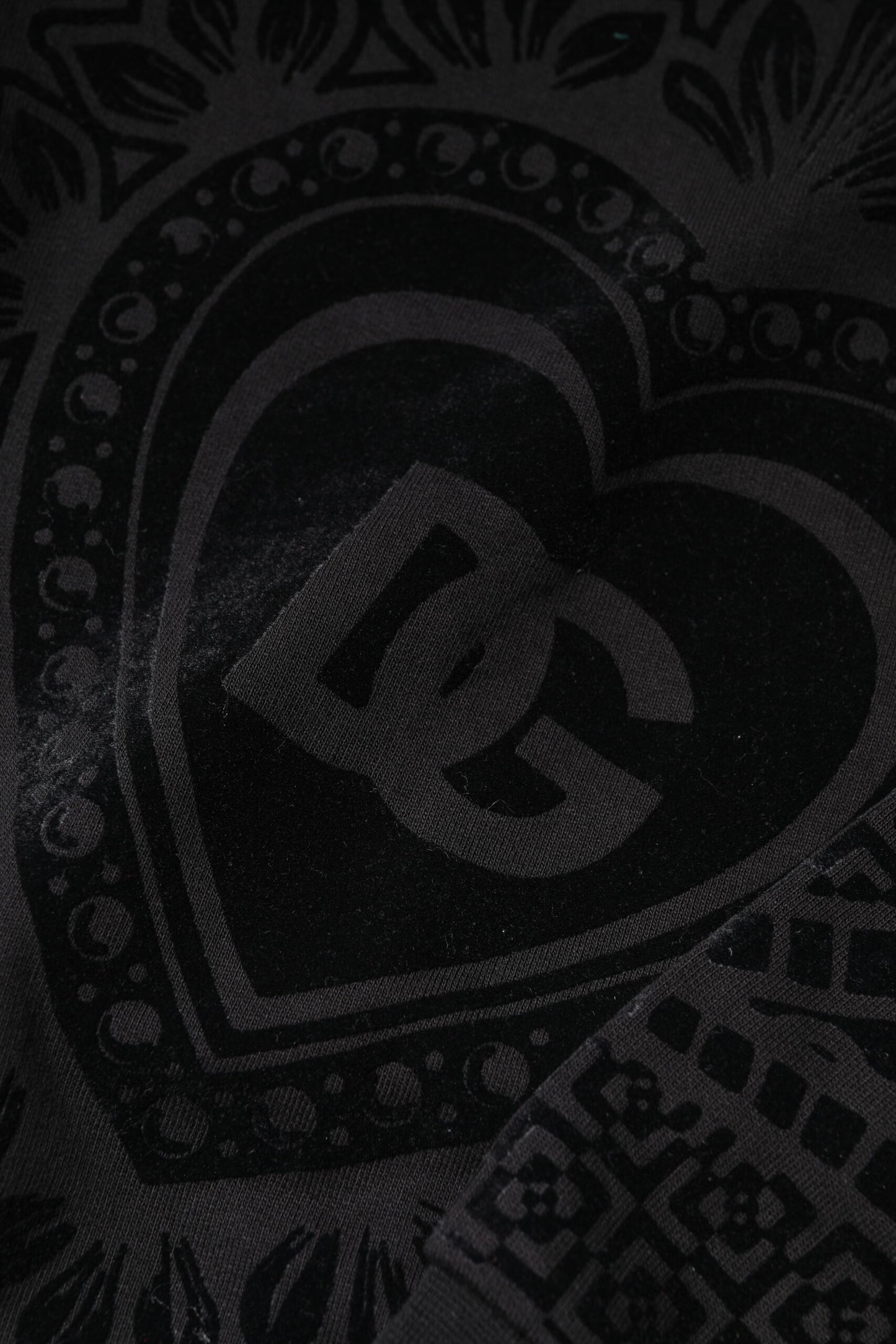 Black Printed Crew Neck Sweatshirt Sweater-Dolce & Gabbana-LabelTerrace.com