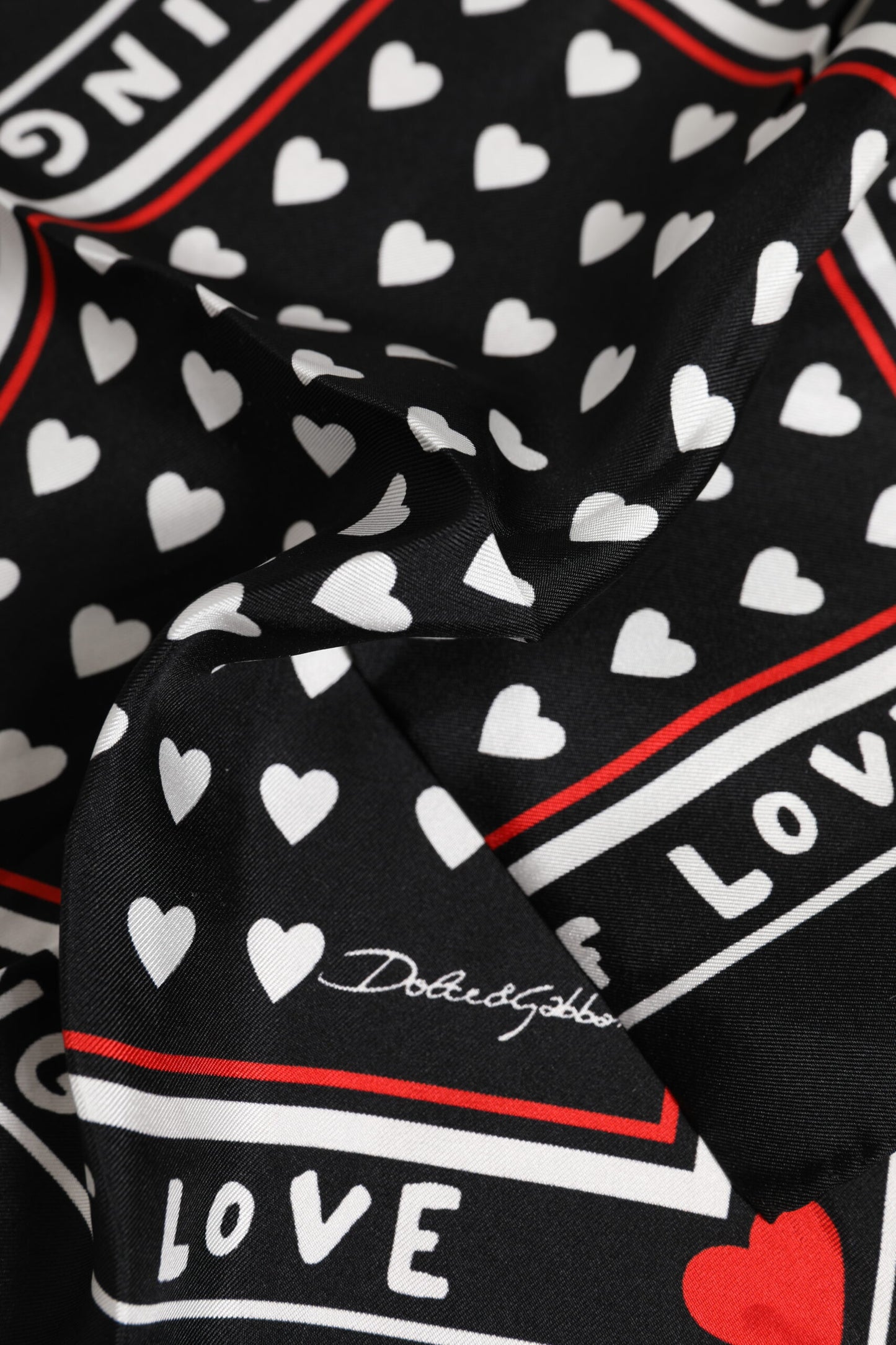 Black Printed Silk Square Men Foulard Scarf-Dolce & Gabbana-LabelTerrace.com