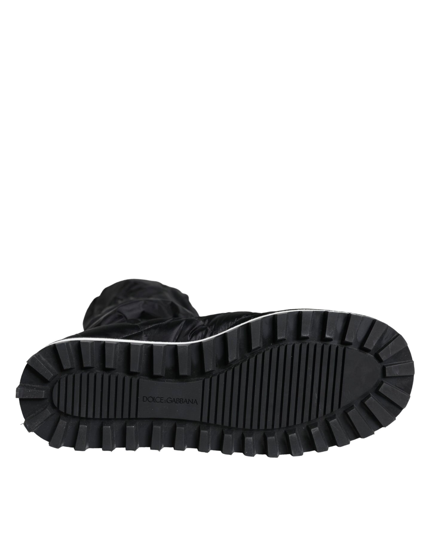 Black Quilted High Top Boots Sneakers Shoes-Dolce & Gabbana-LabelTerrace.com