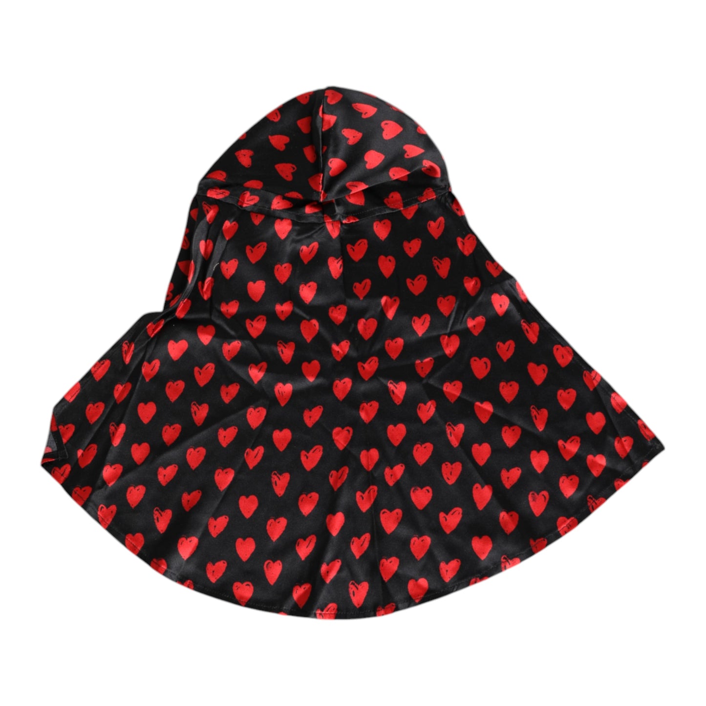 Black Red Hearts Polyester Hat-Dolce & Gabbana-LabelTerrace.com