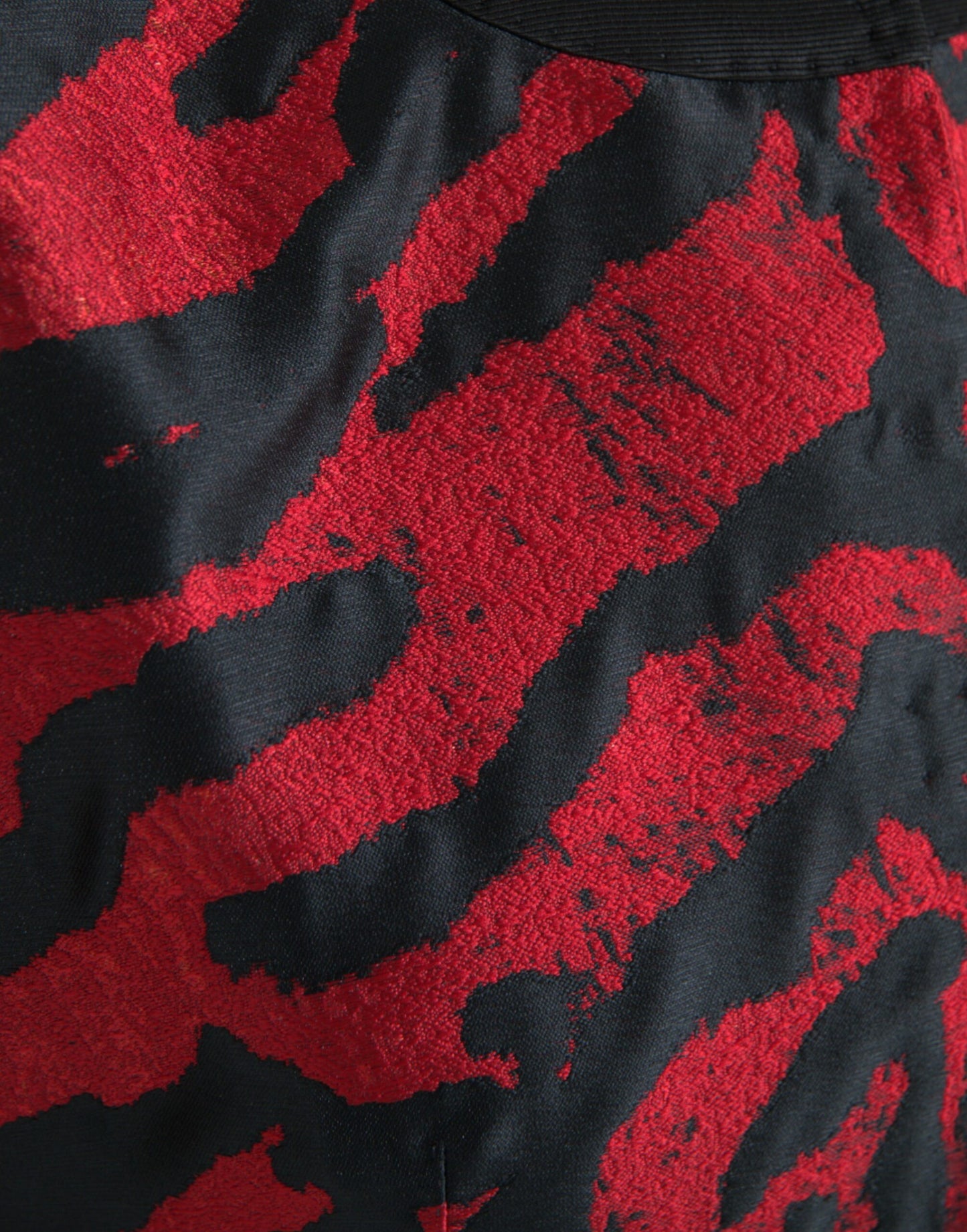 Black Red Patterned Cropped Coat Jacket-Dolce & Gabbana-LabelTerrace.com