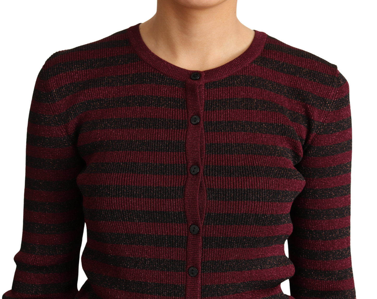 Black Red Striped Viscose Cardigan Sweater-Dolce & Gabbana-LabelTerrace.com
