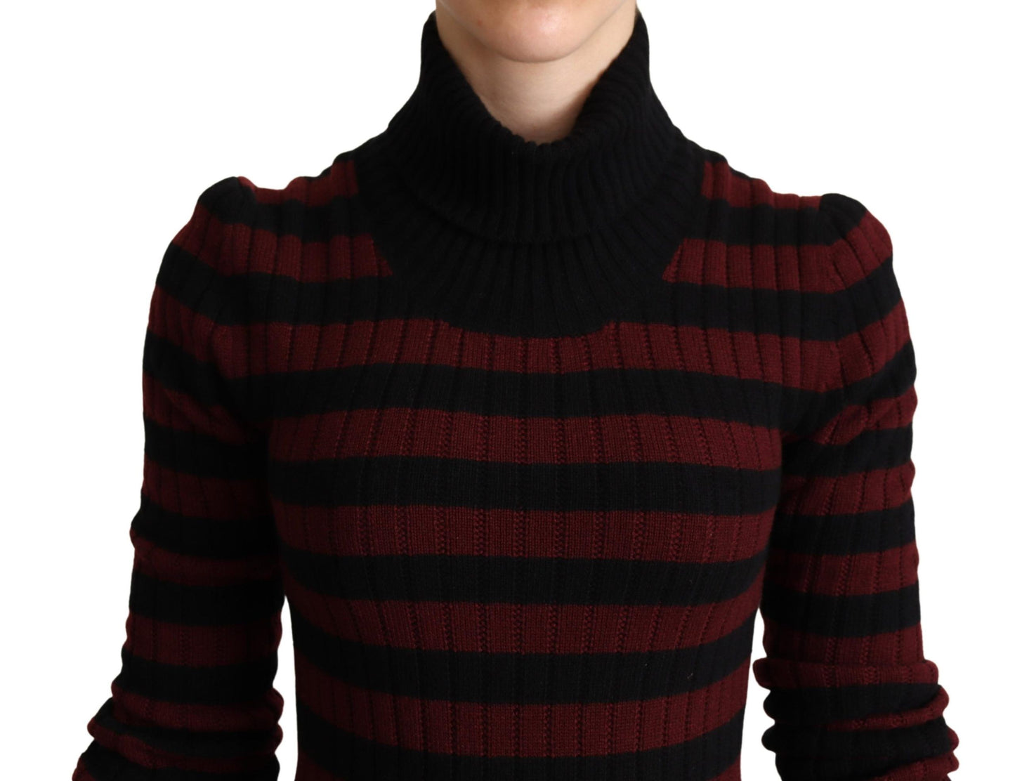 Black Red Striped Wool Pullover Sweater-Dolce & Gabbana-LabelTerrace.com