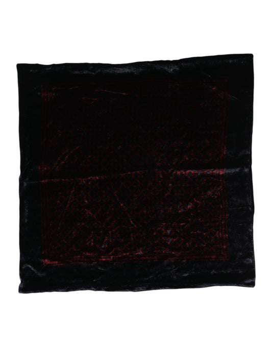 Black Red Viscose Square Men Foulard Scarf-Dolce & Gabbana-LabelTerrace.com