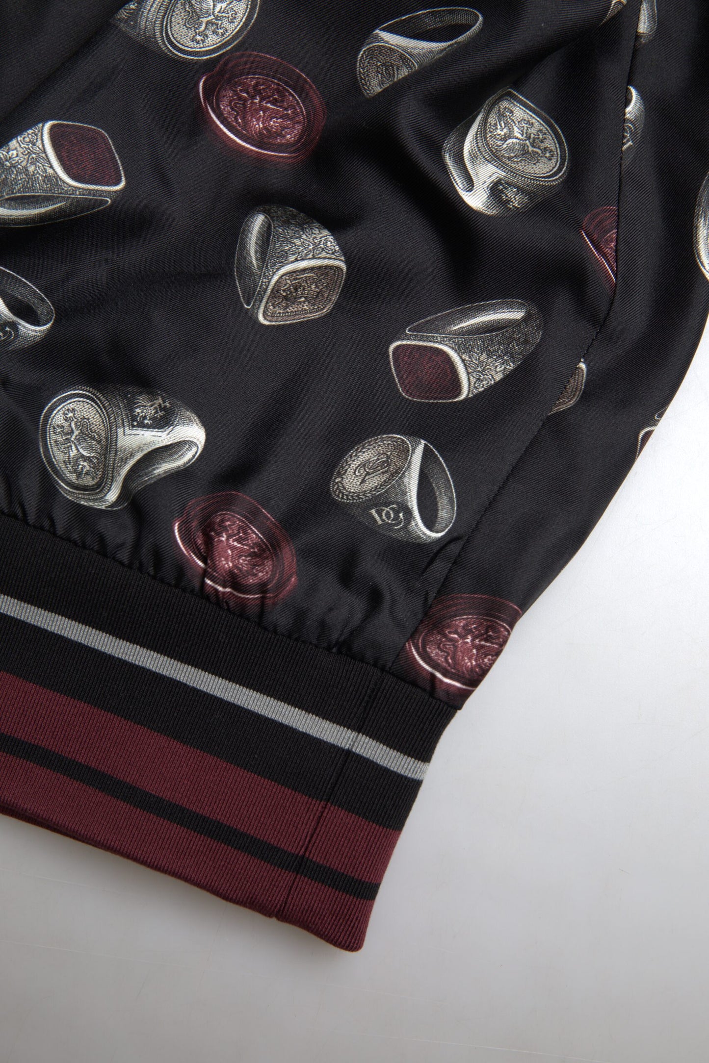 Black Ring Print Silk Crewneck Sweater-Dolce & Gabbana-LabelTerrace.com