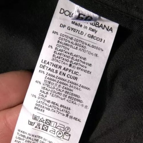 Black Ripped Logo Cotton Skinny Denim Jeans-Dolce & Gabbana-LabelTerrace.com