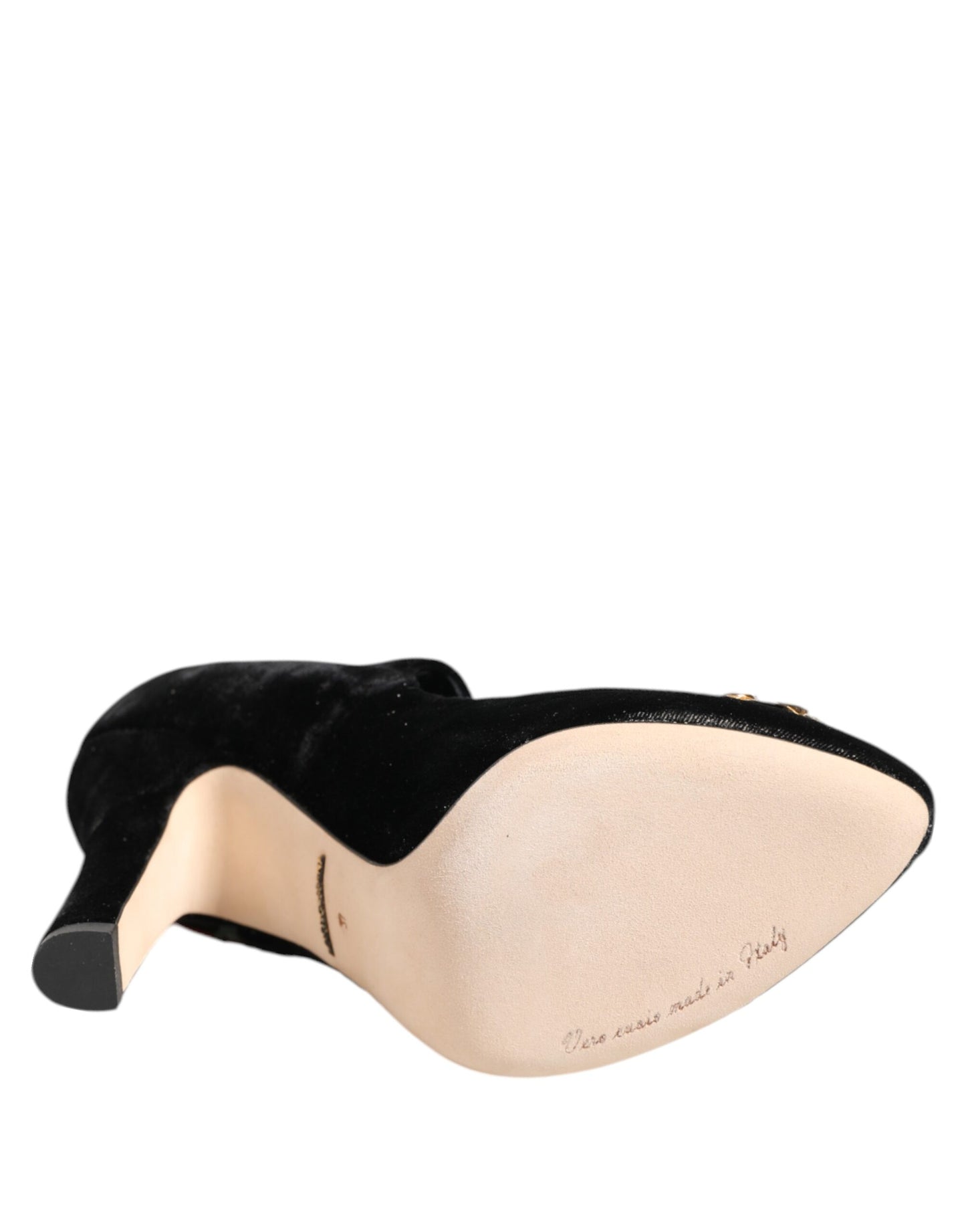 Black Roses Crystal Brooch Mary Jane Shoes-Dolce & Gabbana-LabelTerrace.com