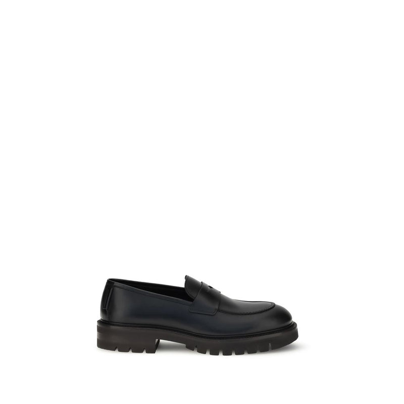 Black Rubber Slip-On Loafers