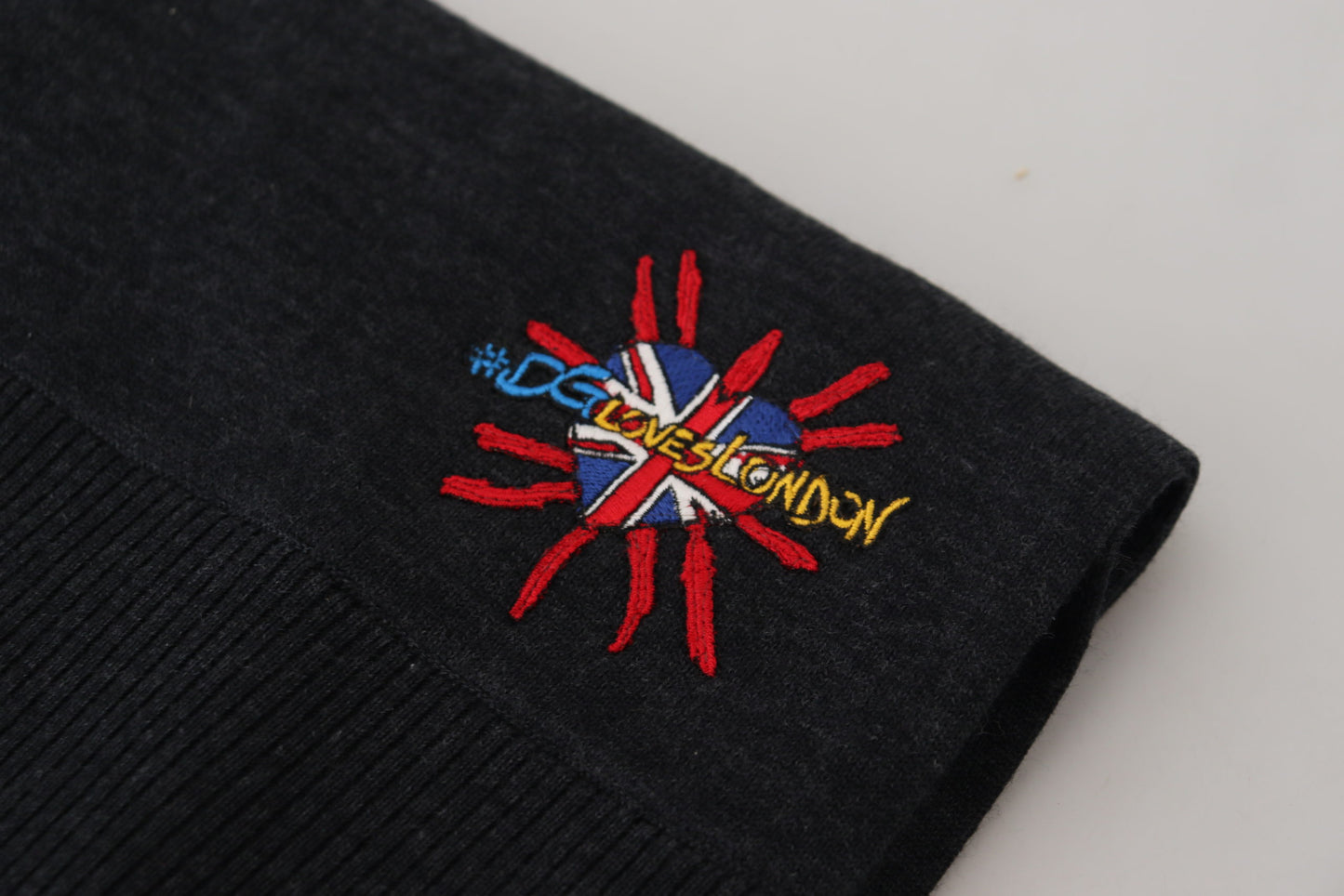 Black Sacred Heart #DGLovesLondon Wrap Scarf-Dolce & Gabbana-LabelTerrace.com