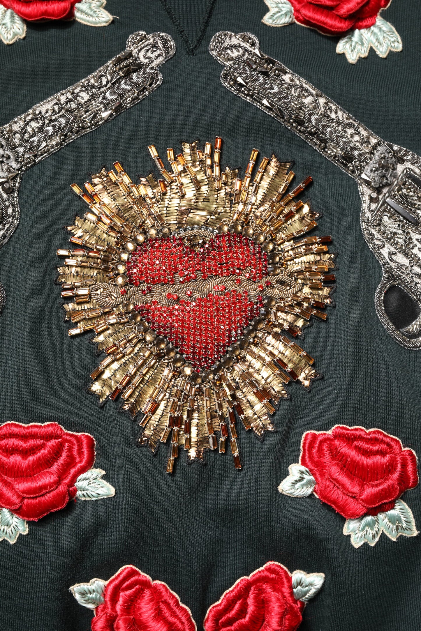 Black Sequined Embellished Pullover Sweater-Dolce & Gabbana-LabelTerrace.com