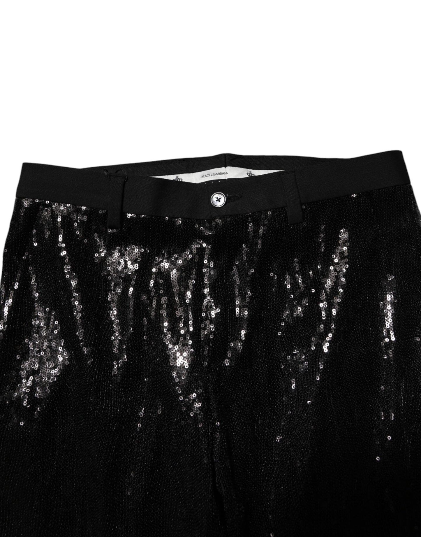 Black Sequined Embellishment Pants-Dolce & Gabbana-LabelTerrace.com